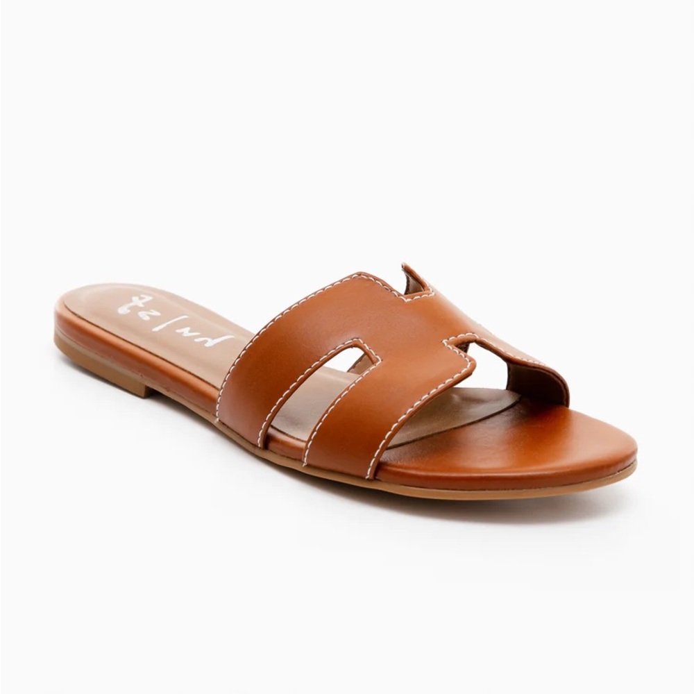 Cognac Leather Alibi Sandals Size 6
FRENCH SOLE- New- Never Worn